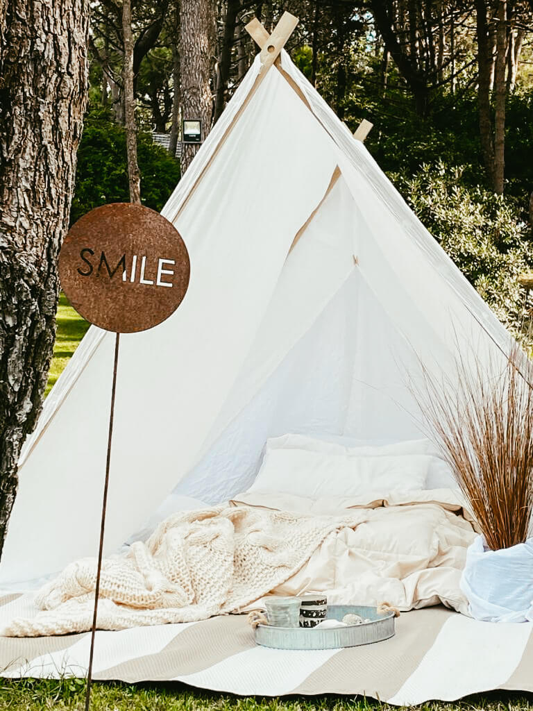 Glamping en el jardín