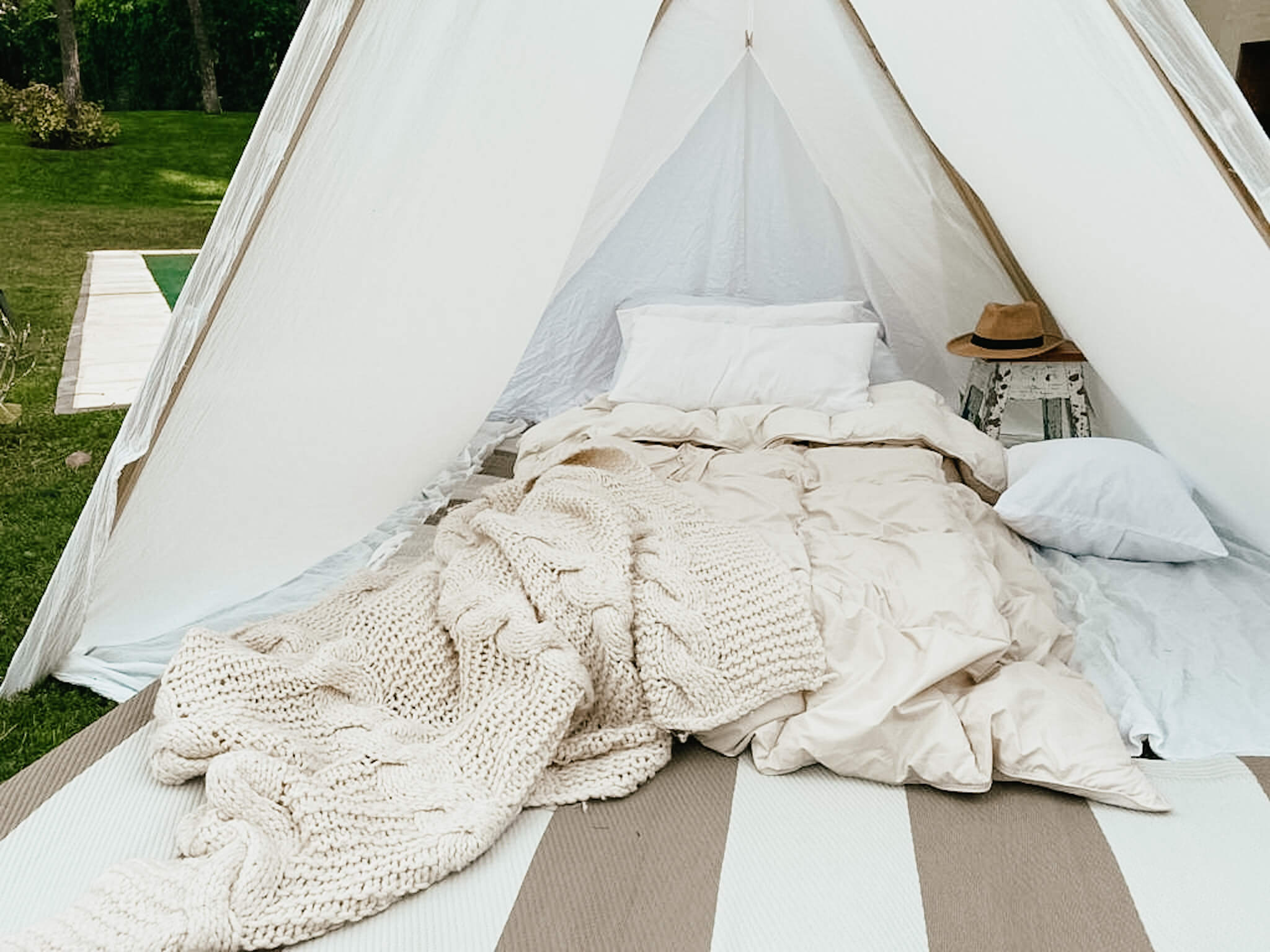 Glamping en el jardín